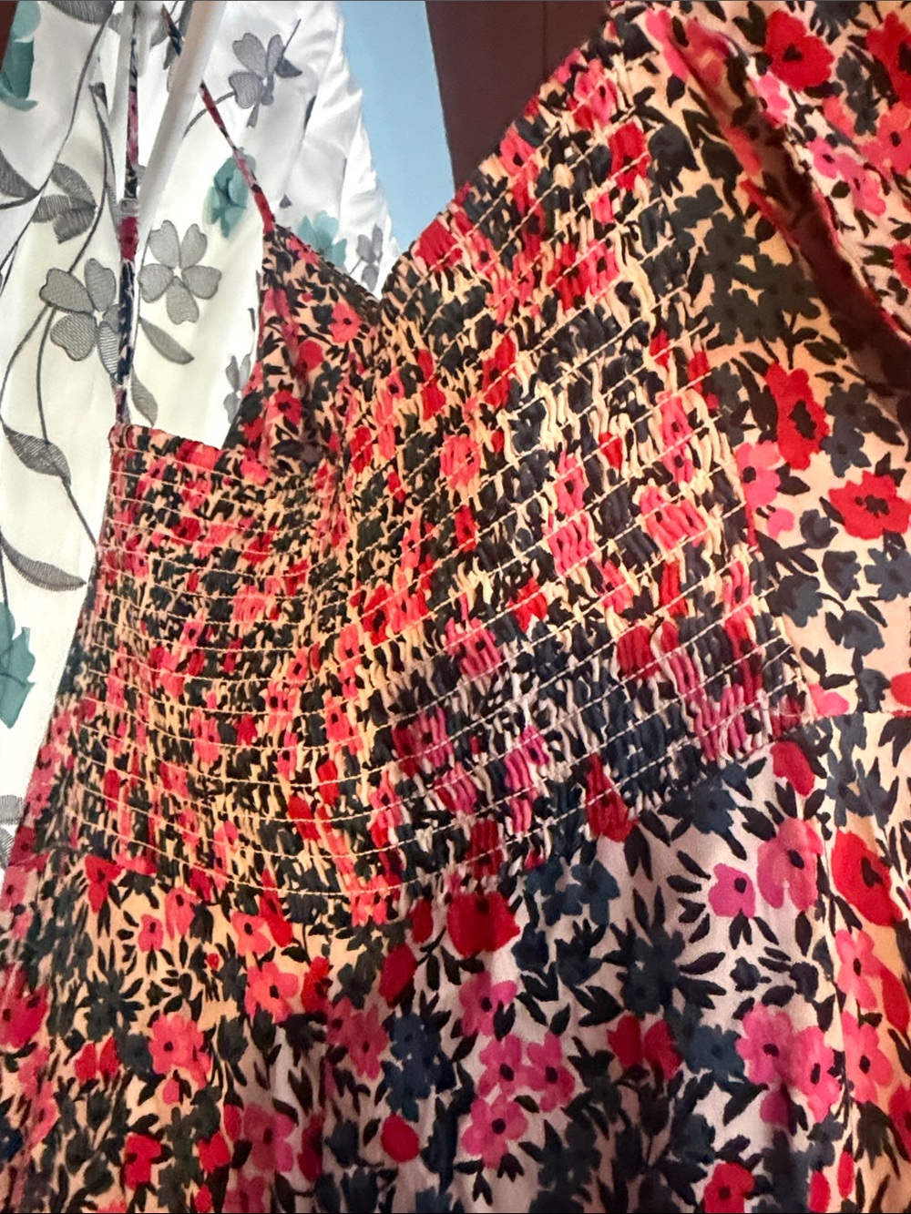 Old Navy Pink and Navy Floral Midi Slip Dress - Picture 5 of 5